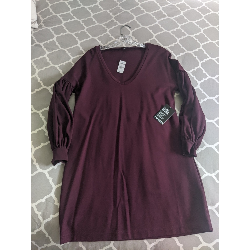 Express NWT Maroon Long Sleeve Dress